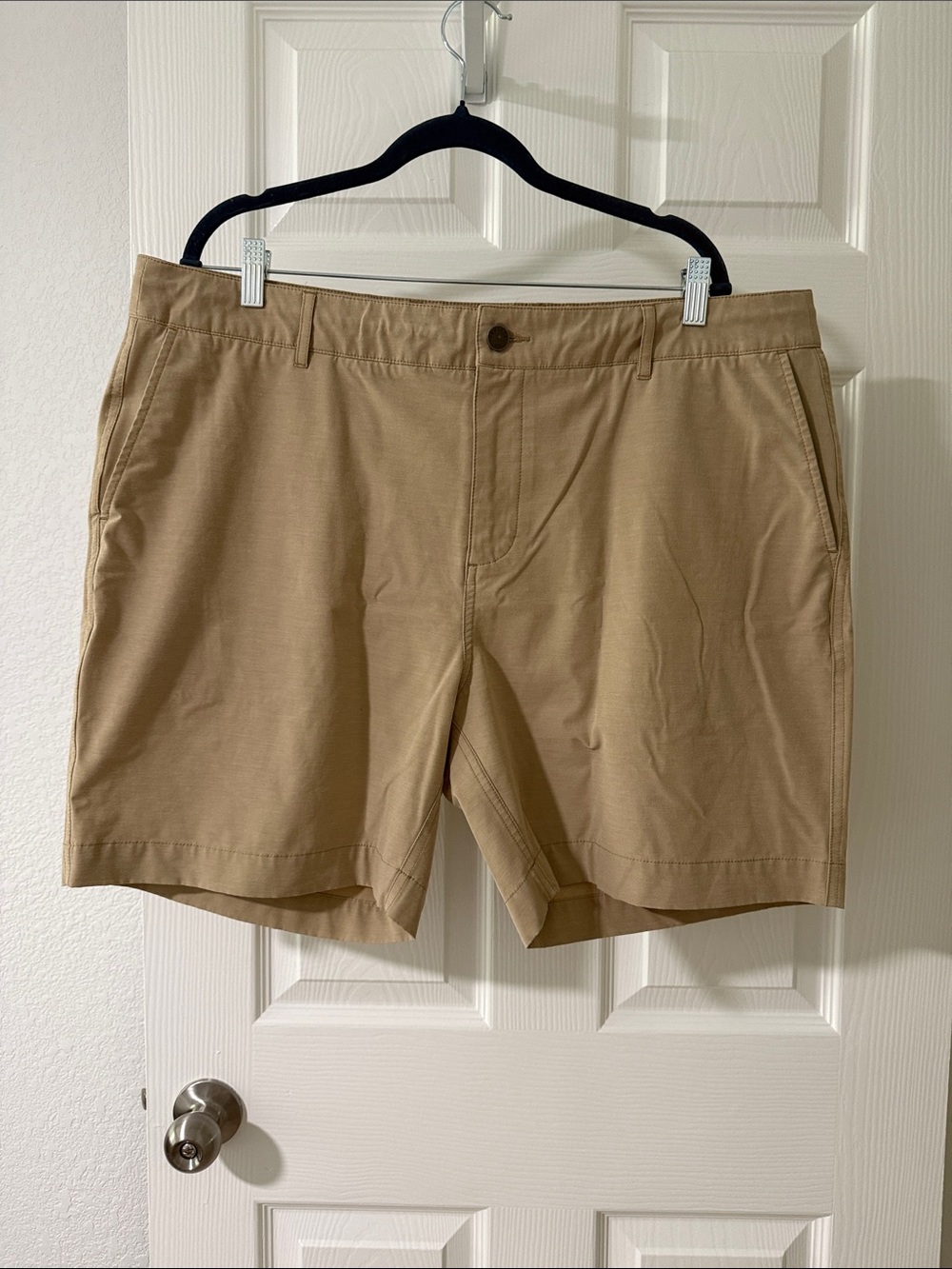 Faherty Khaki Flat-Front Chino Shorts